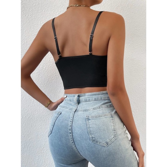 Lace Bustier Cami crop Top white - Picture 5 of 11